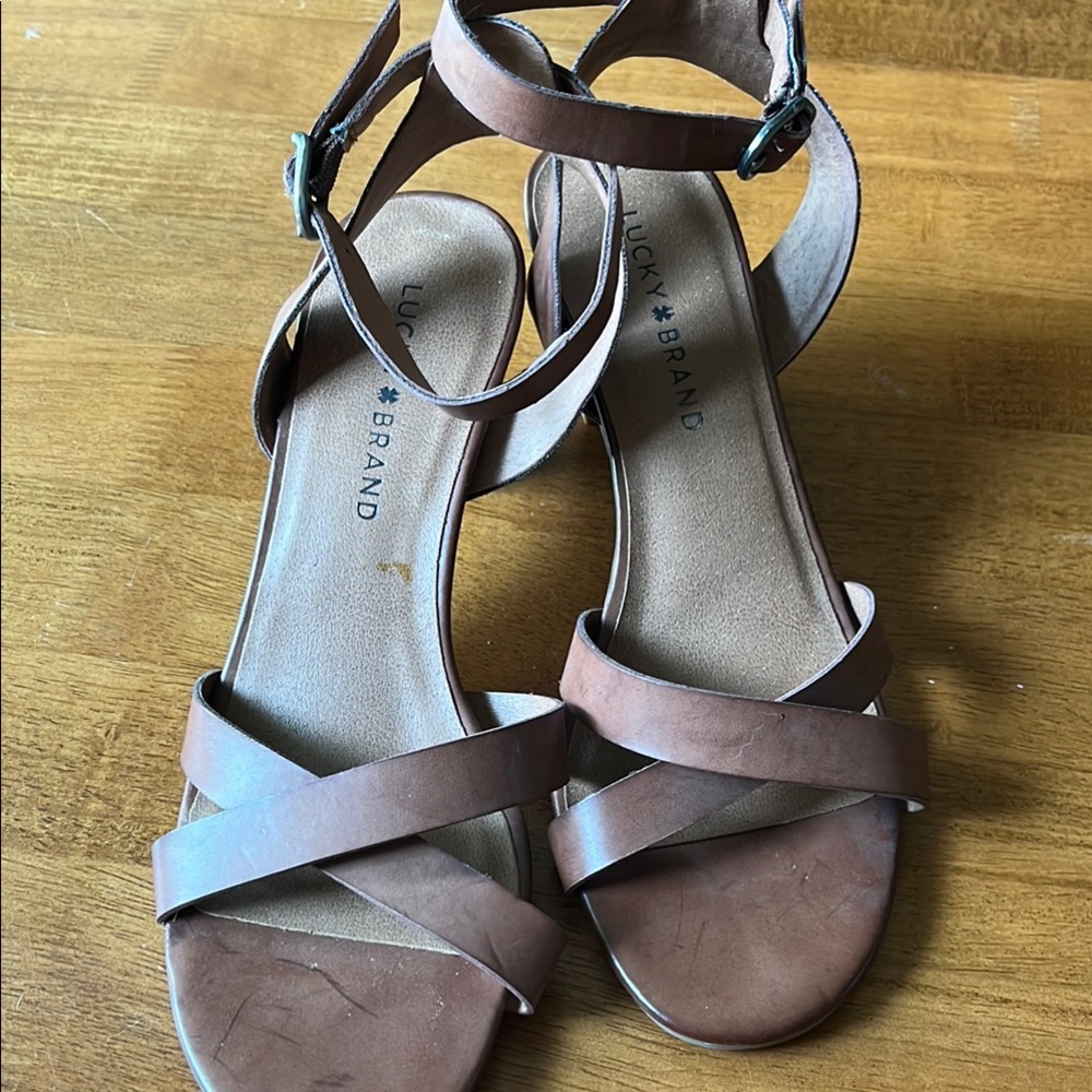 Lucky Brand Brown Strappy Sandals-Size 8.5-Used